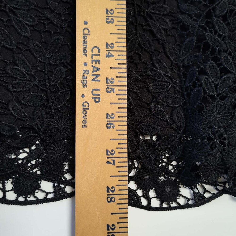 Garnet Hill BLACK Lace-Overlay, A-Line skirt, Size 10 - Picture 14 of 14